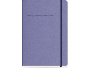 Ημερολόγιο ημερήσιο The Writing Fields Softline 2000 17x24cm 2024 με λάστιχο soft εξώφυλλο με υφή δέρματος Lavender